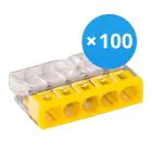 Multipack 100x Wago 2273-205 Lasklem Verbindingsstuk| 5 Kabel Aansluiting