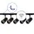 Bright Choice Complete Set 1-Fase Rail L 1 x 1 Meter Zwart | incl. 5x Spot + GU10 2700K 3W Dimbaar + Eindkap, Voedingsconnector en L -Verbindingsstuk