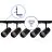 Bright Choice Complete Set 1-Fase Rail L 1,5 x 2 Meter Zwart | incl. 5x Spot + GU10 2700K 3W Dimbaar + Eindkap, Voedingsconnector en L -Verbindingsstuk 
