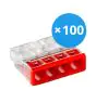 Multipack 100x Wago 2273-204 Lasklem Verbindingsstuk | 4 Kabel Aansluiting
